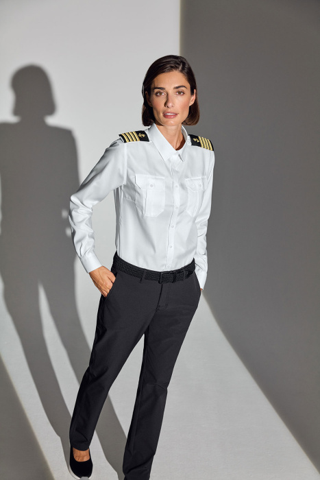 Blouse Captain sans repassage manches longues femme